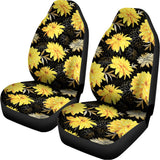 Gold And Yellow Floral Print Universal Fit Car Seat Covers 102422