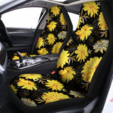 Gold And Yellow Floral Print Universal Fit Car Seat Covers 102422