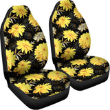 Gold And Yellow Floral Print Universal Fit Car Seat Covers 102422