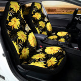 Gold And Yellow Floral Print Universal Fit Car Seat Covers 102422