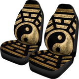 Gold Bagua Yin Yang Print Universal Fit Car Seat Covers 102422