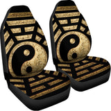 Gold Bagua Yin Yang Print Universal Fit Car Seat Covers 102422