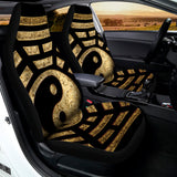 Gold Bagua Yin Yang Print Universal Fit Car Seat Covers 102422