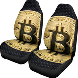 Gold Bitcoin Symbol Print Universal Fit Car Seat Covers 102422