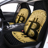 Gold Bitcoin Symbol Print Universal Fit Car Seat Covers 102422