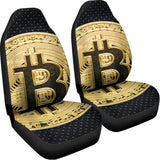 Gold Bitcoin Symbol Print Universal Fit Car Seat Covers 102422