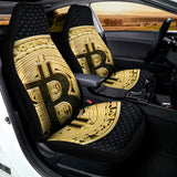 Gold Bitcoin Symbol Print Universal Fit Car Seat Covers 102422