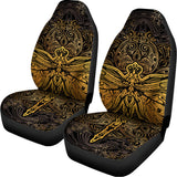 Gold Boho Dragonfly Print Universal Fit Car Seat Covers 102422