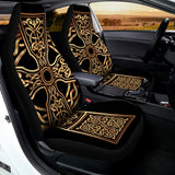 Gold Celtic Knot Cross Print Universal Fit Car Seat Covers 102422