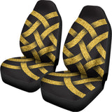 Gold Celtic Knot Symbol Print Universal Fit Car Seat Covers 102422
