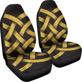 Gold Celtic Knot Symbol Print Universal Fit Car Seat Covers 102422
