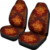 Gold Chinese Dragon Pattern Print Universal Fit Car Seat Covers 102422