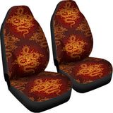 Gold Chinese Dragon Pattern Print Universal Fit Car Seat Covers 102422
