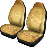 Gold Chinese Pattern Print Universal Fit Car Seat Covers 102422