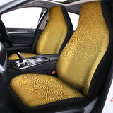 Gold Chinese Pattern Print Universal Fit Car Seat Covers 102422