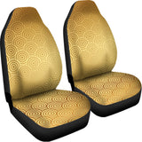 Gold Chinese Pattern Print Universal Fit Car Seat Covers 102422