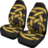 Gold Circle Celtic Knot Symbol Print Universal Fit Car Seat Covers 102422