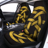 Gold Circle Celtic Knot Symbol Print Universal Fit Car Seat Covers 102422