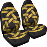 Gold Circle Celtic Knot Symbol Print Universal Fit Car Seat Covers 102422