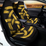 Gold Circle Celtic Knot Symbol Print Universal Fit Car Seat Covers 102422
