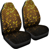 Gold Disco Lights Pattern Print Universal Fit Car Seat Covers 102422