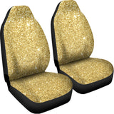 Gold (NOT Real) Glitter Print Universal Fit Car Seat Covers 102422