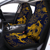 Gold Japanese Dragon Pattern Print Universal Fit Car Seat Covers 102422