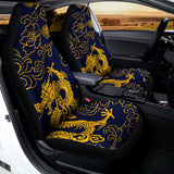 Gold Japanese Dragon Pattern Print Universal Fit Car Seat Covers 102422