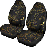 Gold Moon And Sun Print Universal Fit Car Seat Covers 102422