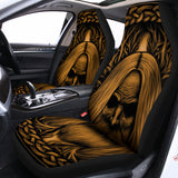 Gold Odin With Huginn And Muninn Print Universal Fit Car Seat Covers 102422