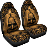 Gold Odin With Huginn And Muninn Print Universal Fit Car Seat Covers 102422