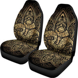 Gold Om Lotus Print Universal Fit Car Seat Covers 102422