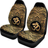 Gold Om Mandala Print Universal Fit Car Seat Covers 102422