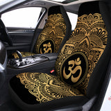 Gold Om Mandala Print Universal Fit Car Seat Covers 102422