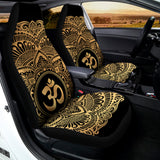 Gold Om Mandala Print Universal Fit Car Seat Covers 102422
