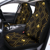 Gold Playing Card Suits Pattern Print Universal Fit Car Seat Covers 102422
