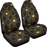 Gold Playing Card Suits Pattern Print Universal Fit Car Seat Covers 102422