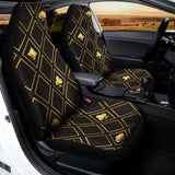 Gold Playing Card Suits Pattern Print Universal Fit Car Seat Covers 102422