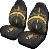 Gold Sagittarius Sign Print Universal Fit Car Seat Covers 102422