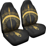 Gold Sagittarius Sign Print Universal Fit Car Seat Covers 102422