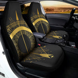 Gold Sagittarius Sign Print Universal Fit Car Seat Covers 102422