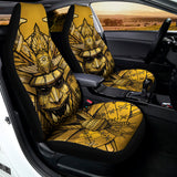 Gold Samurai Mask Print Universal Fit Car Seat Covers 102422