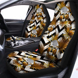 Gold Tropical Skull Pattern Print Universal Fit Car Seat Covers 102422