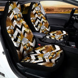 Gold Tropical Skull Pattern Print Universal Fit Car Seat Covers 102422