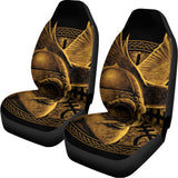 Gold Viking God Odin And Crow Print Universal Fit Car Seat Covers 102422