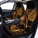 Gold Viking God Odin And Crow Print Universal Fit Car Seat Covers 102422