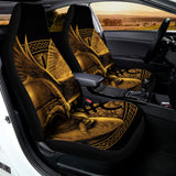 Gold Viking God Odin And Crow Print Universal Fit Car Seat Covers 102422