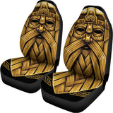 Gold Viking Norse God Odin Print Universal Fit Car Seat Covers 102422