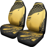 Golden Bohemian Howling Wolf Print Universal Fit Car Seat Covers 102422