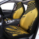 Golden Bohemian Howling Wolf Print Universal Fit Car Seat Covers 102422